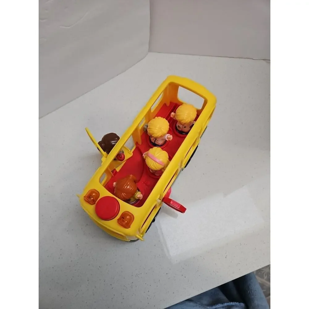 Fisher Price Little People Sit with Me School Bus 5 Figures Lights/Sounds‎ Works